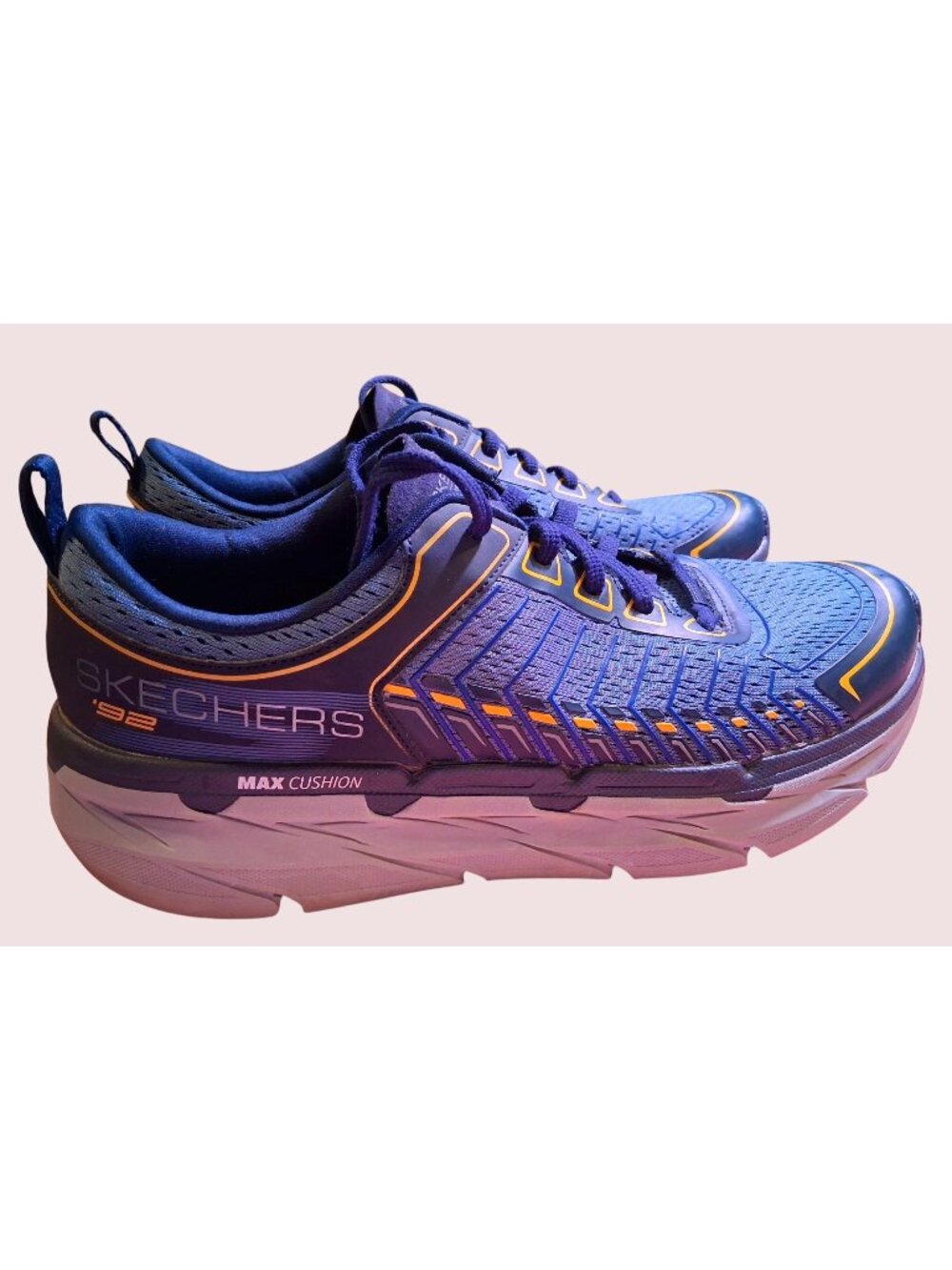 Skechers Mens Max Cushioning Elite Shoes Air-Cooled Goga Mat Blue/Yellow Lightwe